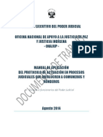 Manual de Apliación de Protocolo de Actuación Jurisdiccional Con Pertinencia Cultural para Funcionarios Judiciales