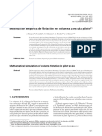 Modelación Empírica de Flotación en Columna a Escala Piloto