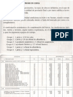 Rendimientos de Mano de Obra PDF