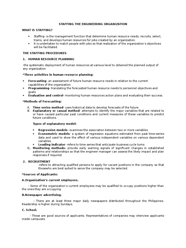 Engineering Staffing Procedures Explained | PDF | Time Series ...