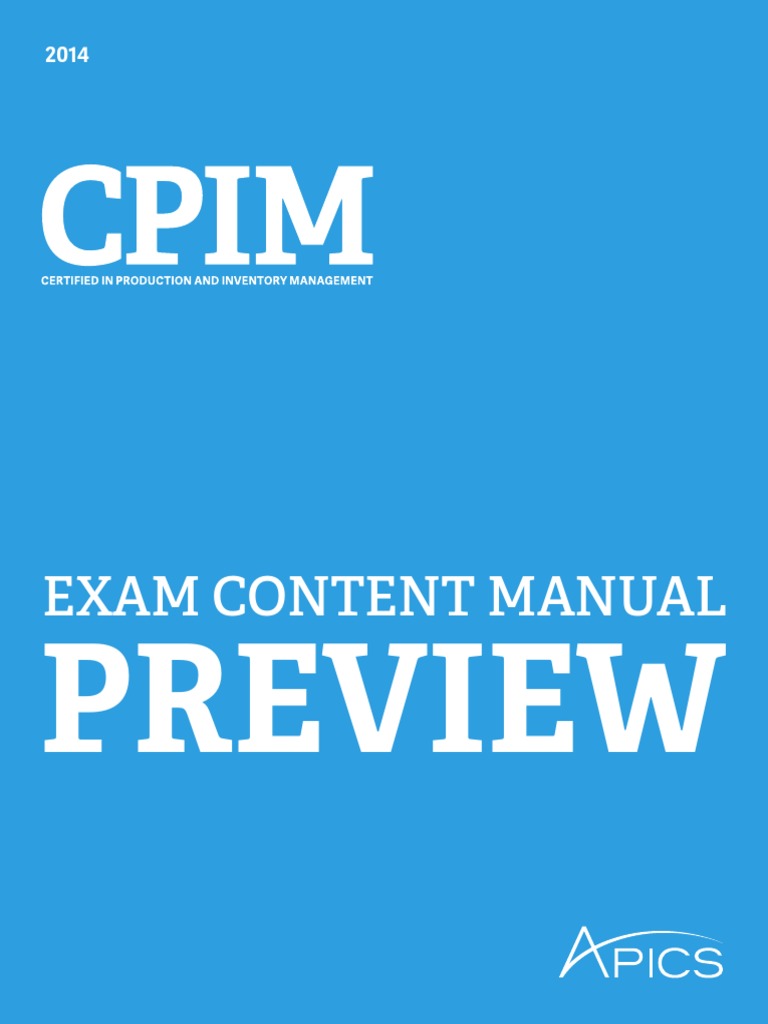 CPIM Exam Content Preview | PDF