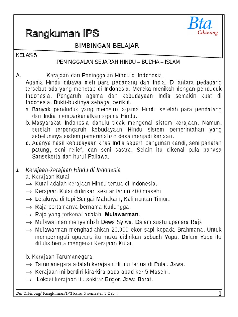 Rangkuman Ips Peninggalan Sejarah