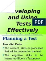 Developing and Using Test Effectively