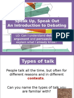 Year 8 - Introduction To Debating - Lesson 1 - What Is Debate