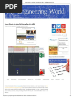 Insert Blocks in AutoCAD Using Excel & VBA My Engineering World