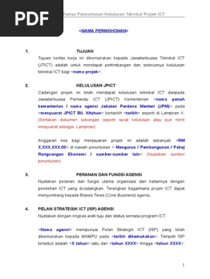 Contoh Format Kertas Kerja Jtict Senarai Semak Pdf
