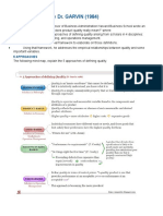 Product Quality by Dr. GARVIN (1984) : 5 Approaches