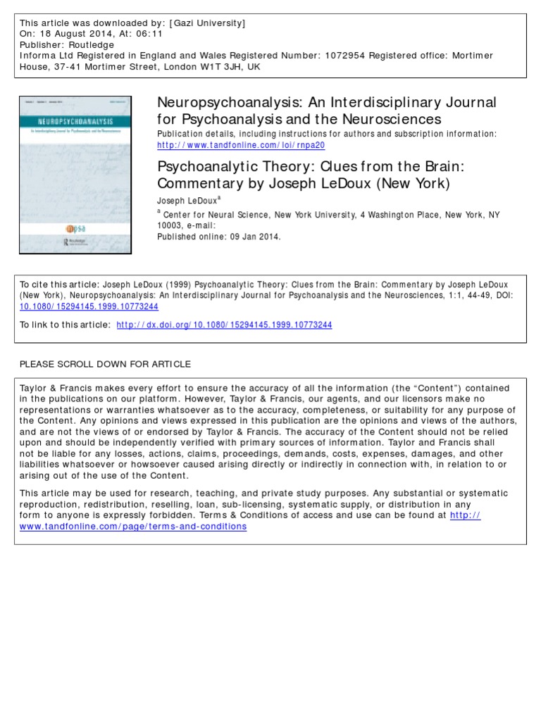Joe Ledoux Neuroscience – Neuroscience: Inside the fear factor – FLMYQA