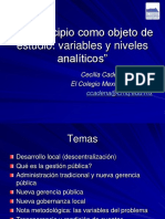 Cadena Inostroza Cecilia (2010) “El Municipio Como Objeto de Estudio Variables y Niveles Analíticos”