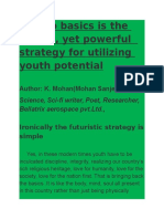 Back To Basics Is The Simple Yet Effective Strategy For Utilising Youth Potential Poster