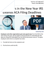 Good News in The New Year: IRS Extends ACA Filing Deadlines