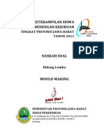 for Mould Making Skills Competition Document for Vocational High School Students in West Java Province 2013