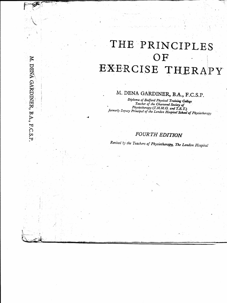 The Principles of Exercise Therapy by Dena Gardiner Revive PDF