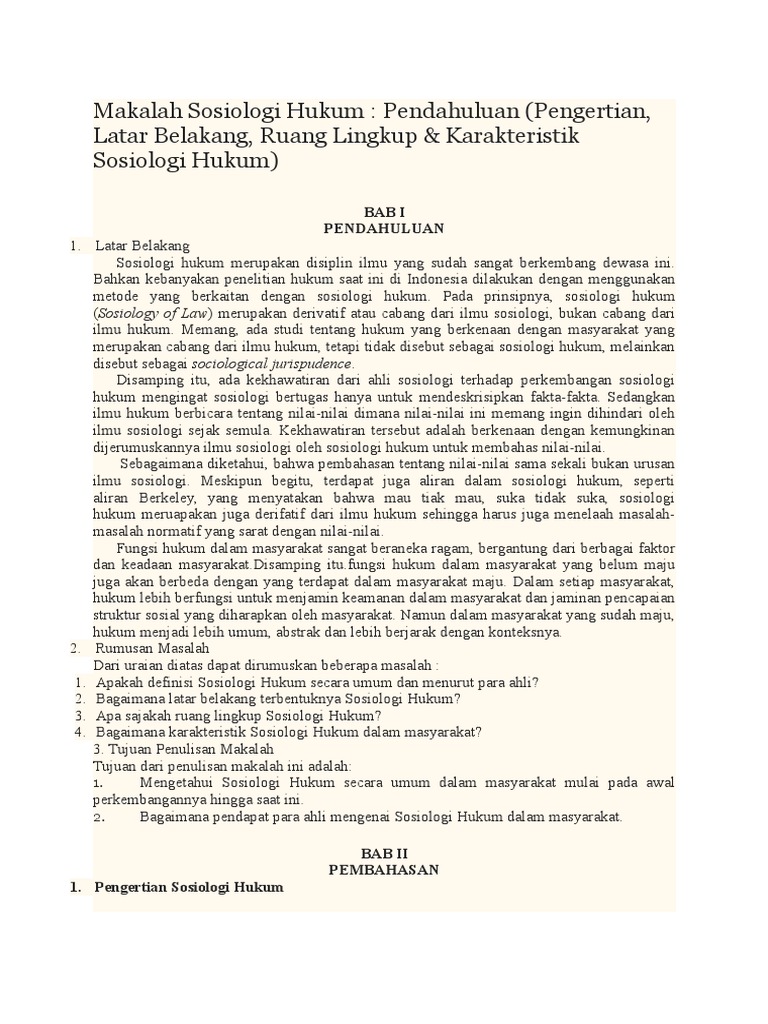 Makalah Sosiologi Hukum