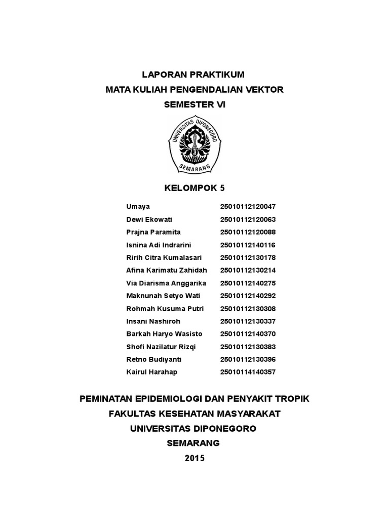 Laporan Praktikum Pengendalian Vektor