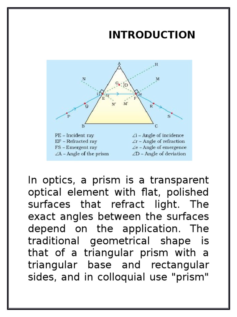 Hollow Prism Physics Investigatory Project Class 12 CBSE Prism Atomic