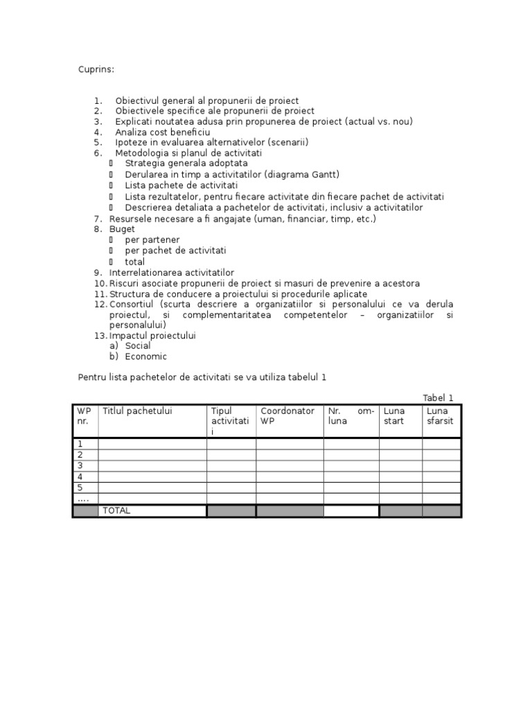 Proiect Template 2015-2016 | PDF