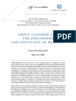 Ernst Cassirer and The Philosophy and Sociology of Religion