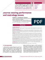 Journal Bearing Performance and Metrology Issues: of Achievements in Materials and Manufacturing Engineering