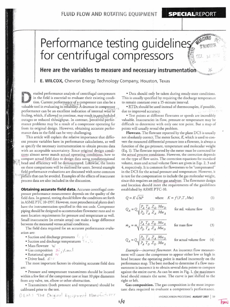 Centrifugal Compressor Performance Testing Guide | PDF | Gas Compressor ...