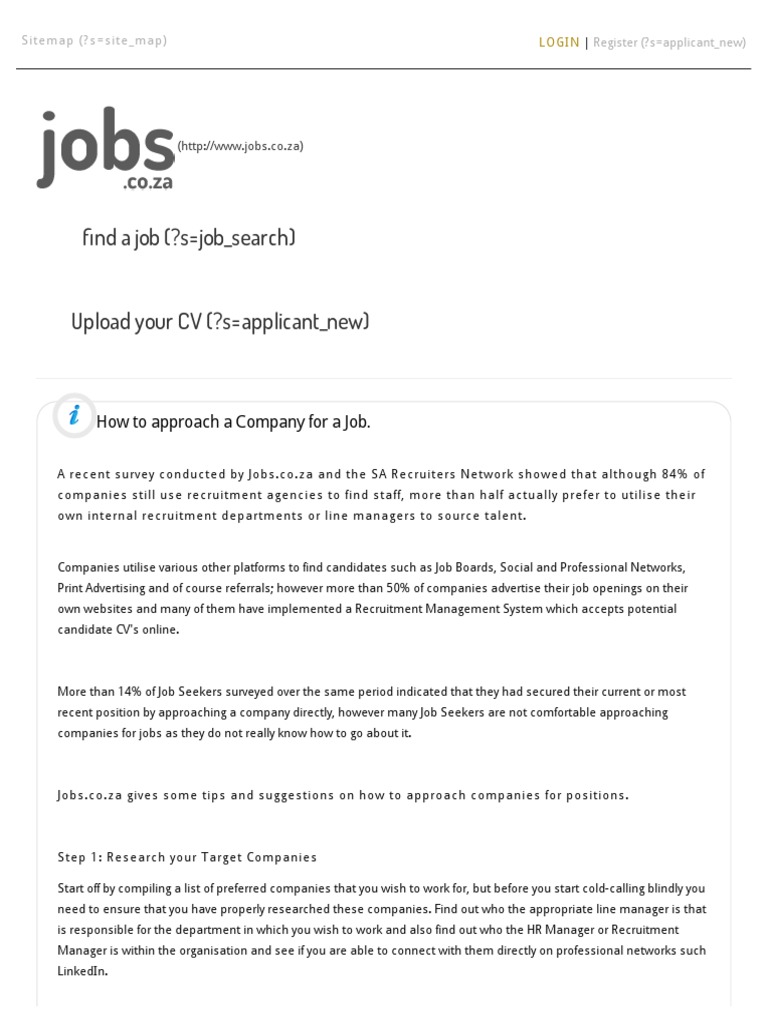Jobs - How To Approach A Company For A Job | PDF | Recruitment 