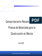 Precios Materiales Construcción México