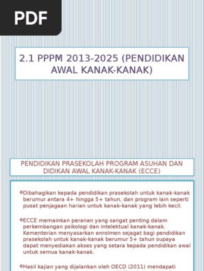 2 1 Pppm 2013 2025 Pendidikan Awal Kanak Kanak