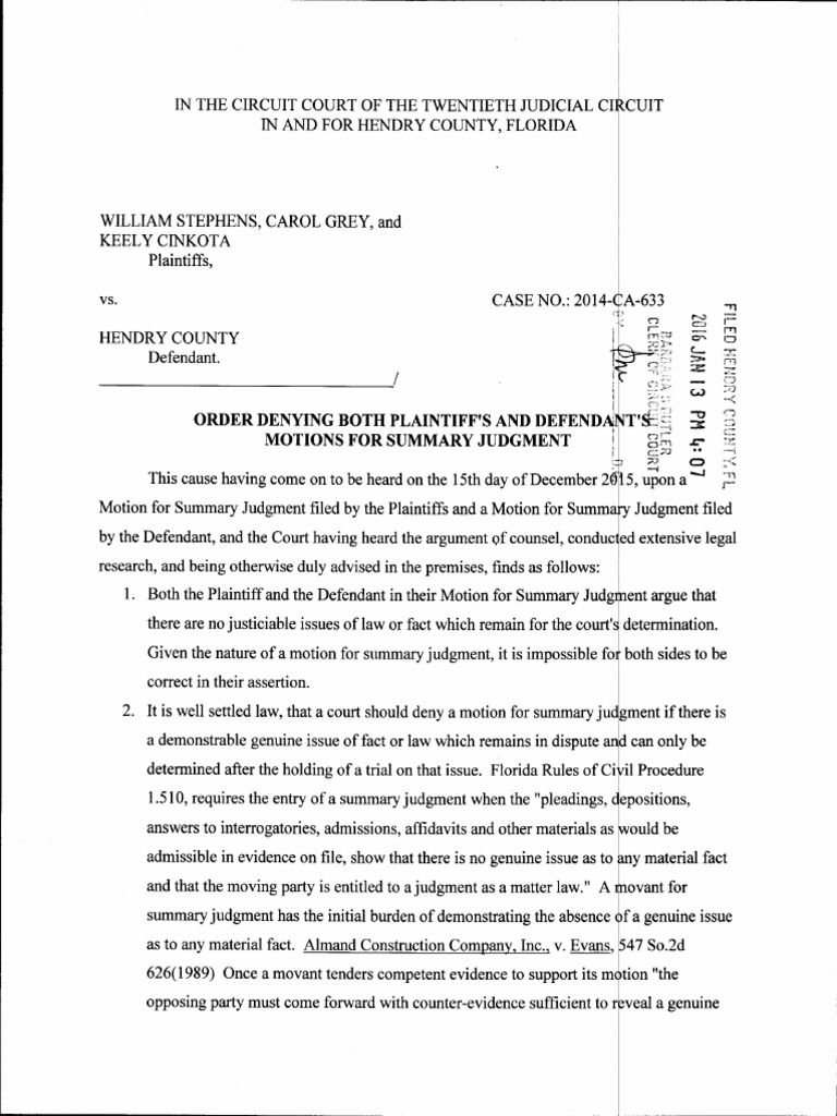Judge's Hendry County Monkey Farm Lawsuit Order PDF Ethical Principles Virtue