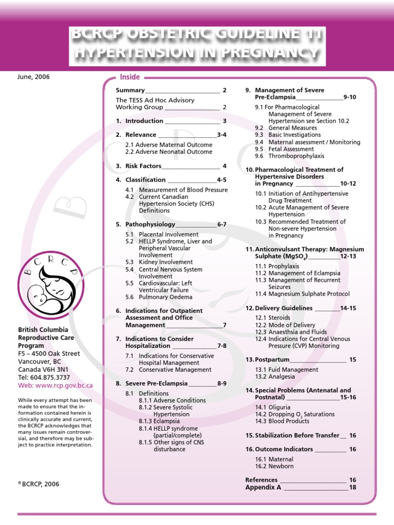 Obgyn Guidelines Hypertension | PDF | Hypertension | Blood Pressure