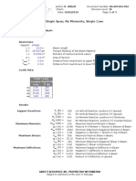 AA-SM-026-002 Beam Analysis - Single Span No Moments, Single Case