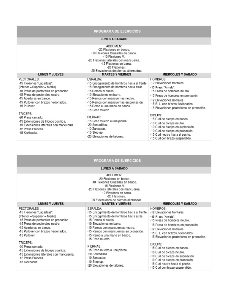 Rutina | PDF | Salud y bienestar