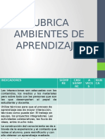 RUBRICA Ambientes de Aprendizaje