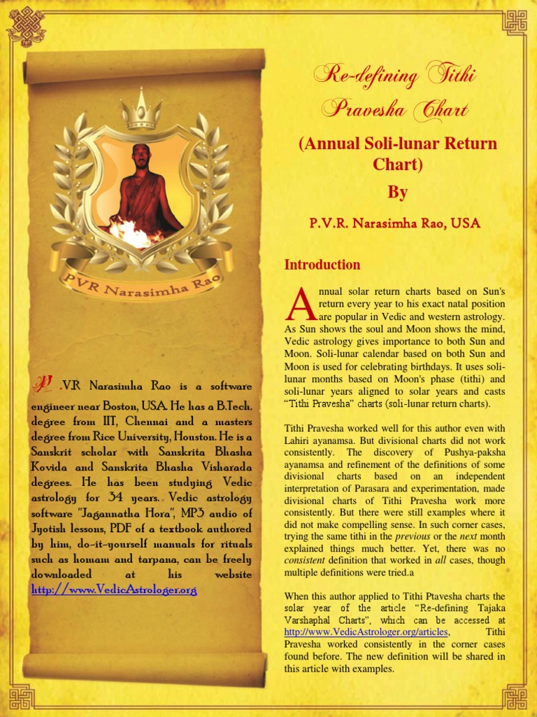 Tithi Pravesha Chart Redefined | PDF | Science & Mathematics | Religion ...