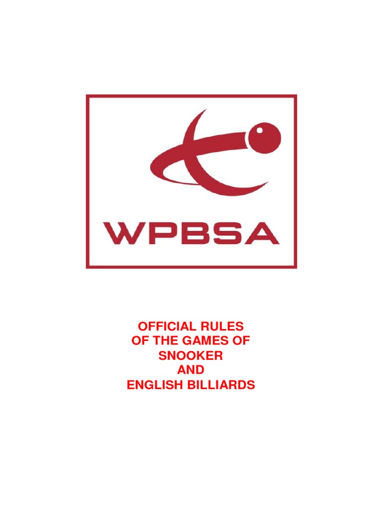 Official Rules Edited 05.11.14 Web Version 1 | PDF | Snooker | Indoor ...