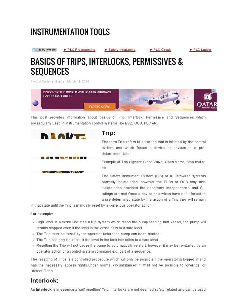 Basics of trips, interlocks, permissives – PZGI