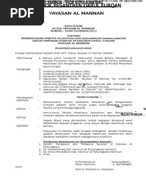 Sk Pelantikan Kepala