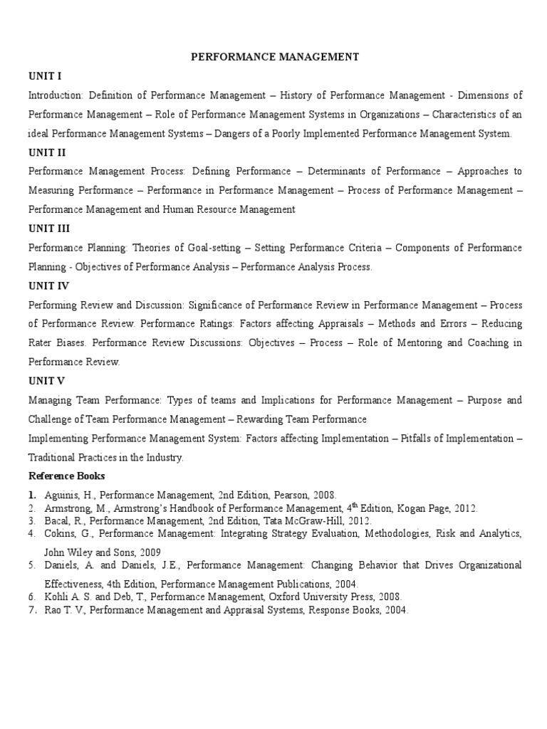 Performance Management Guide | PDF