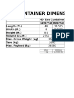 Container Dimensions