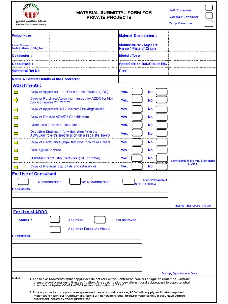 Material Approval Form | PDF