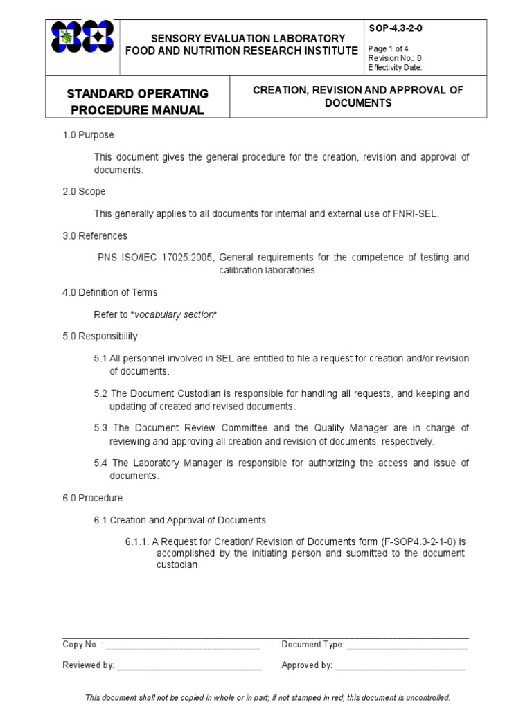 SOP for Document Creation and Revision | PDF | Business