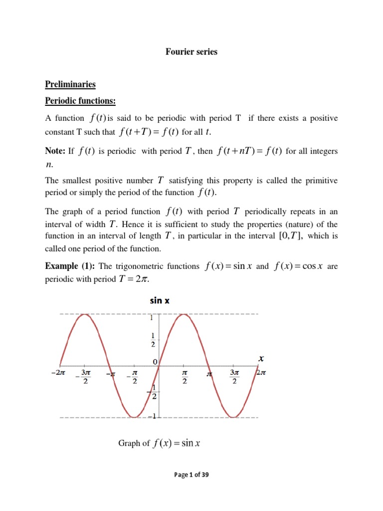 Fourier Series and Periodic Functions | PDF | Sine | Harmonic Analysis