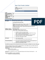 Agro Tech Foods Limited: Pre Process