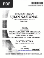 Pembahasan Soal UN Matematika SMK PSP 2013 Paket 1