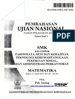 Pembahasan Soal UN Matematika SMK PSP 2013 Paket 1