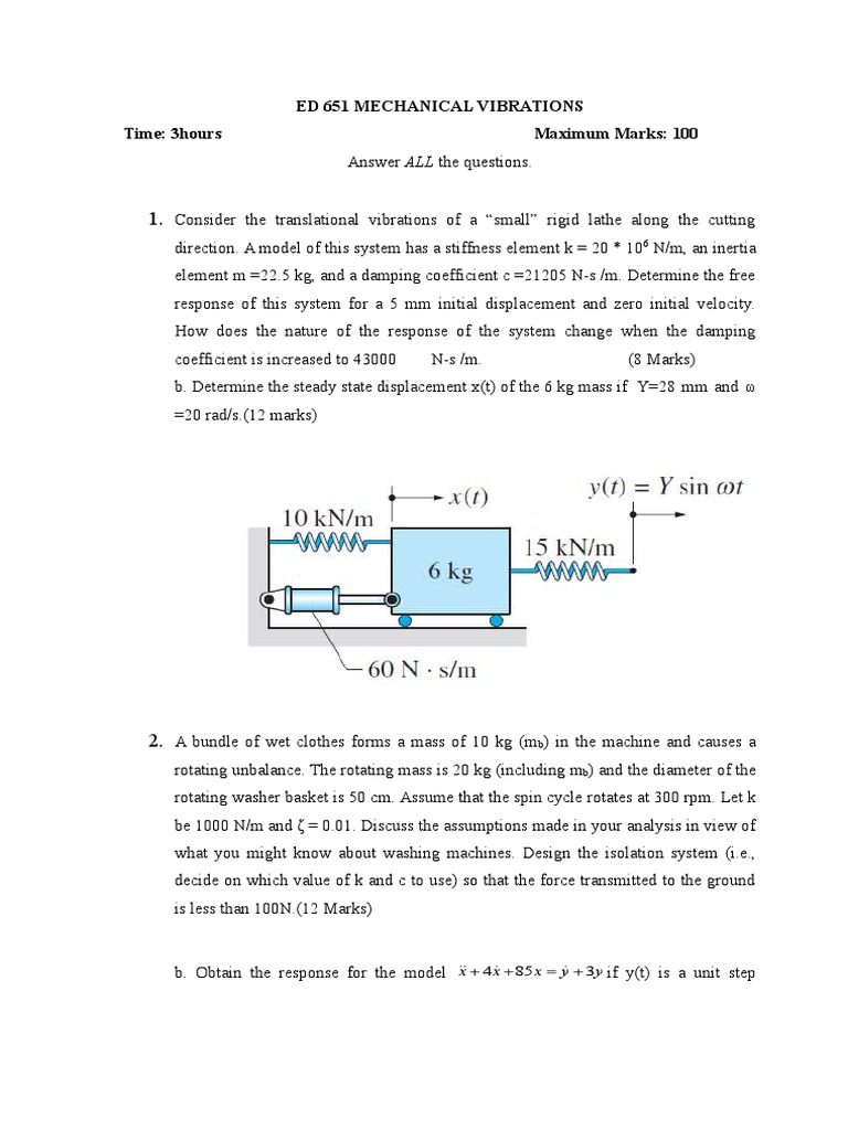Mechanical Vibrations Analysis ED 651 | PDF