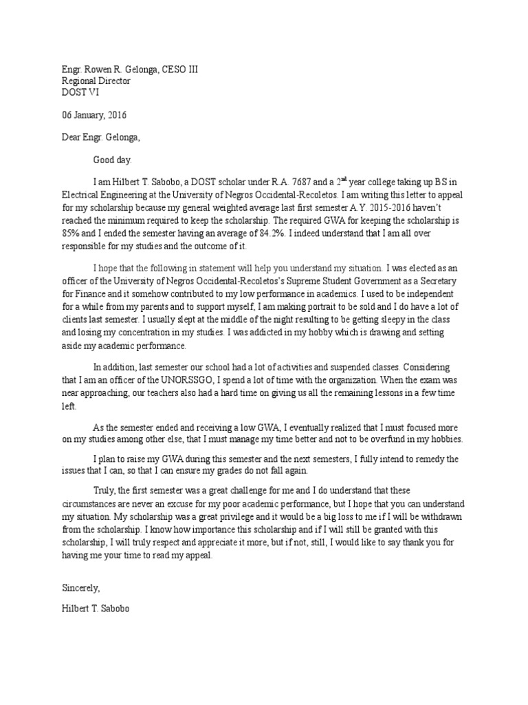 I Hope That The Following in Statement Will Help You Understand My ...