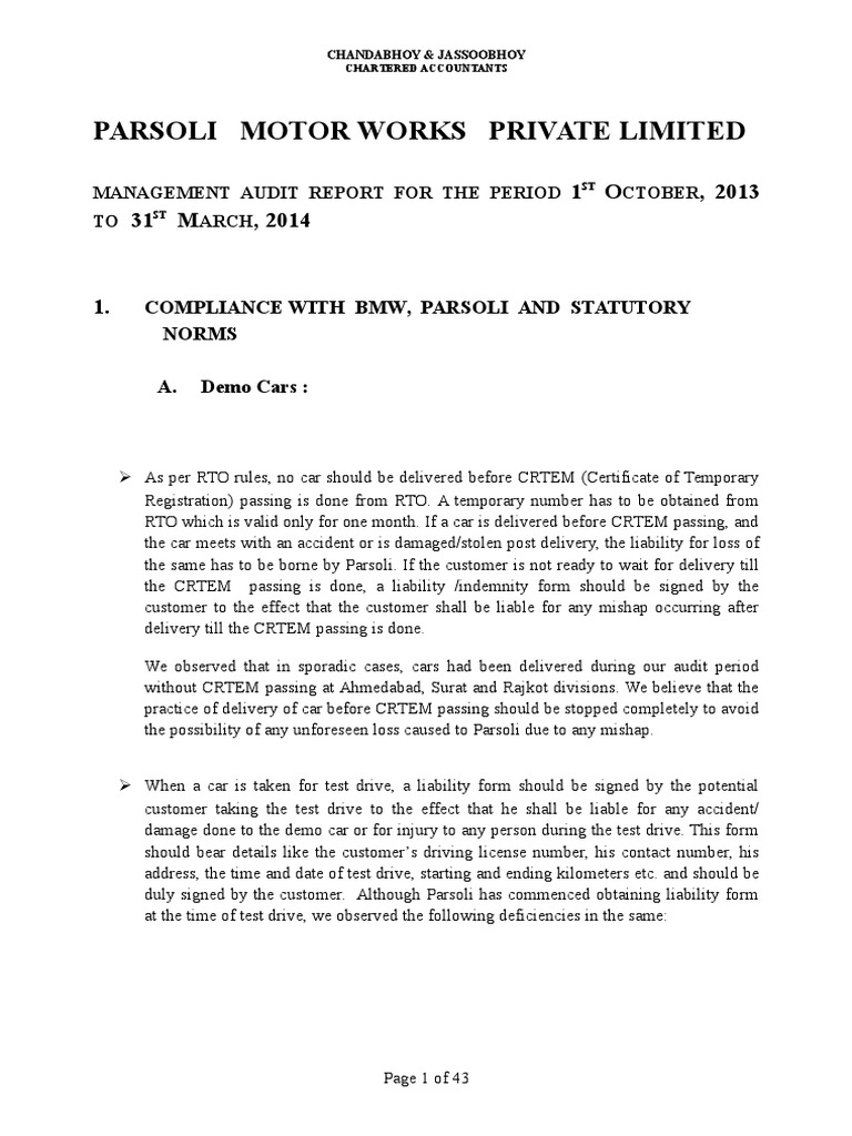 Automotive Dealership Report Inventory Bmw