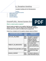 Oracle PL/SQL Exception Handling