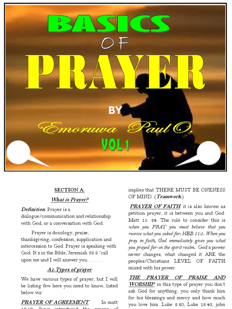 Basics Of Prayer Pdf Intercession Anger