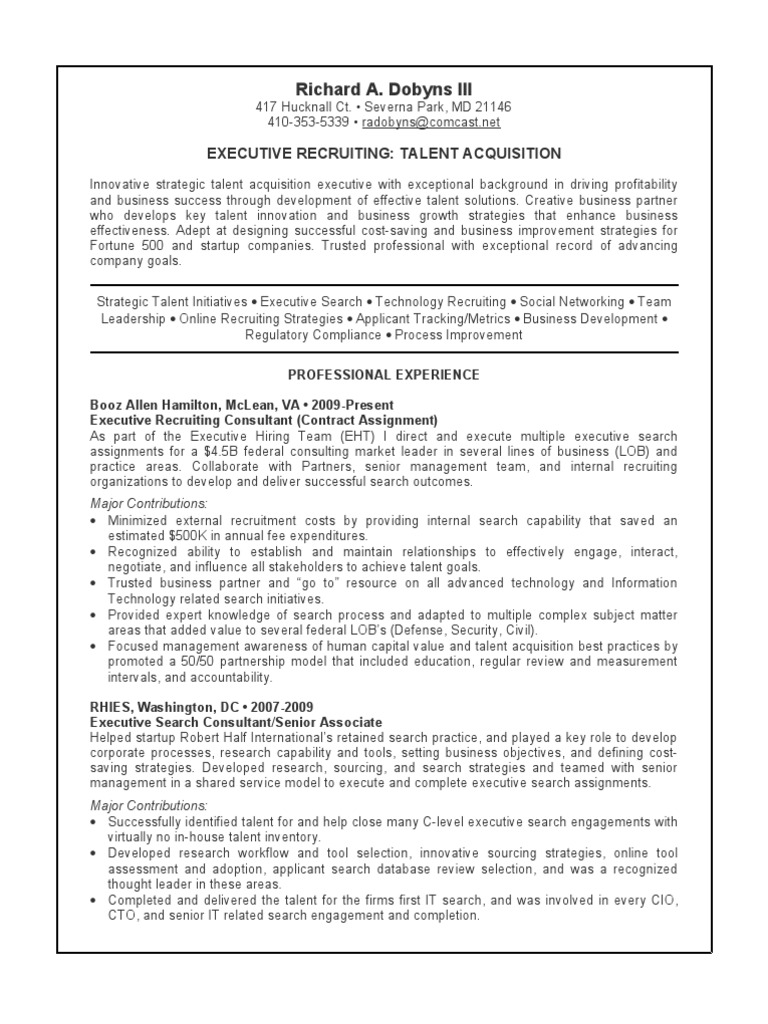 Executive Recruiting and Talent Acquisition | PDF | Recruitment ...